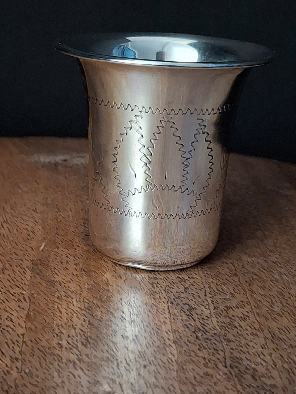 Vintage Sterling Silver Kiddush Beaker Cup Star of David Monogrammed AN 37g