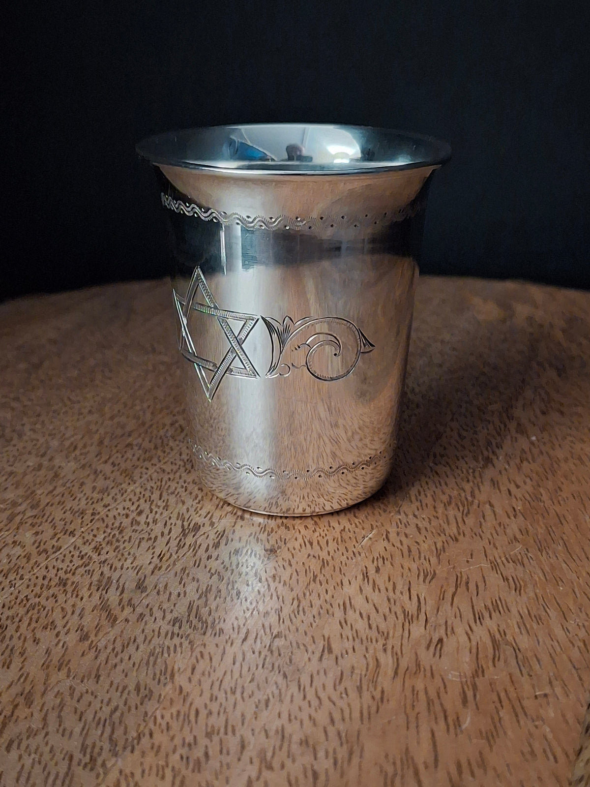 Vintage Sterling Silver Kiddush Cup Star of David Engraved Judaica Tumbler 59g