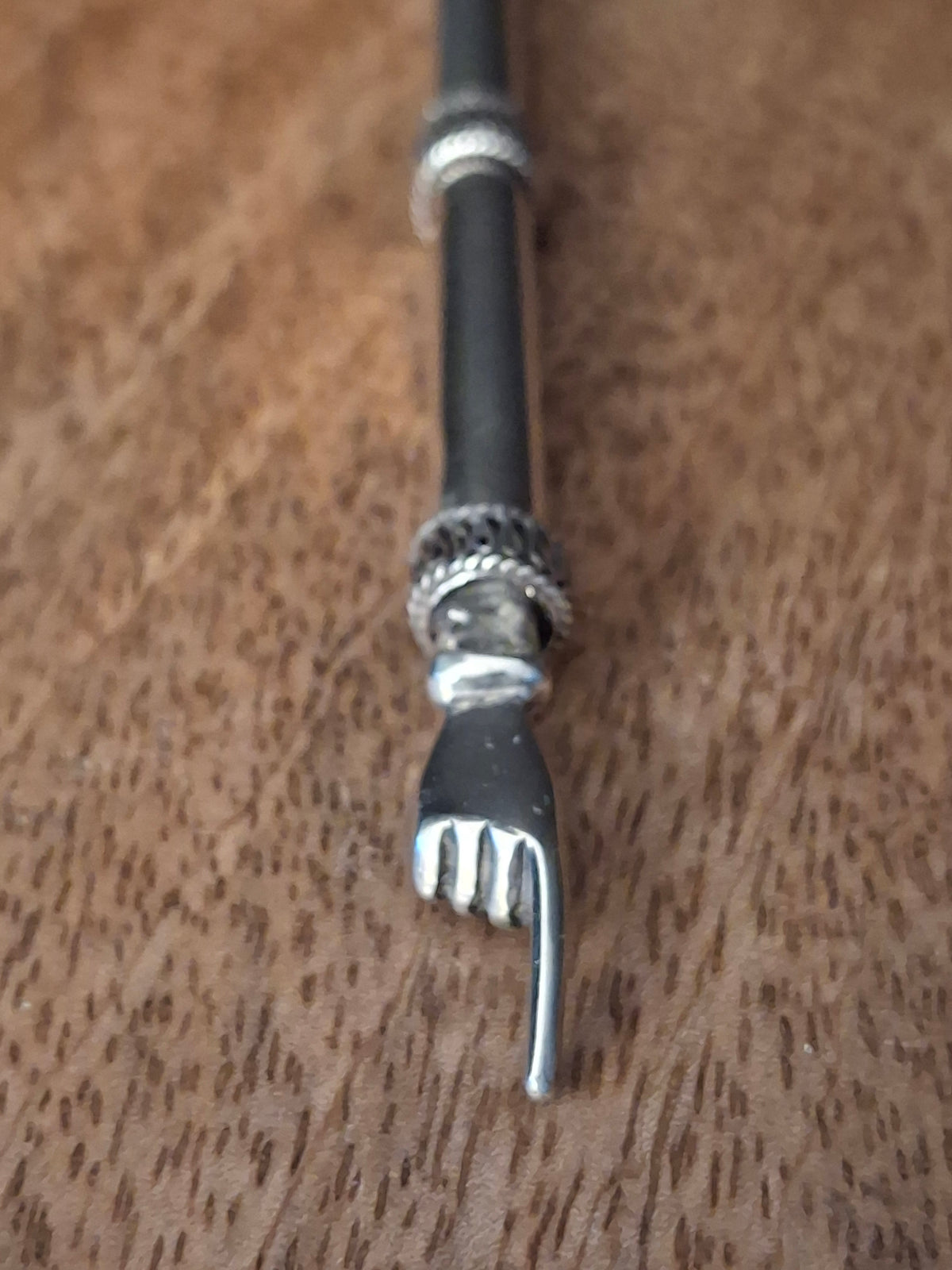 Authentic Antique Bezalel Jerusalem 935 Silver Filigree Turquoise Torah Pointer Yad