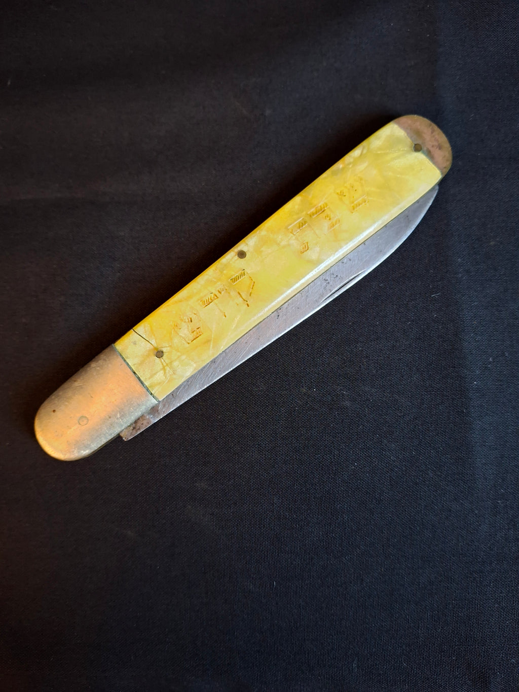 Rare Antique 1920s European Folding Challah Knife Shabbat Kodesh Celluloid Czech Judaica