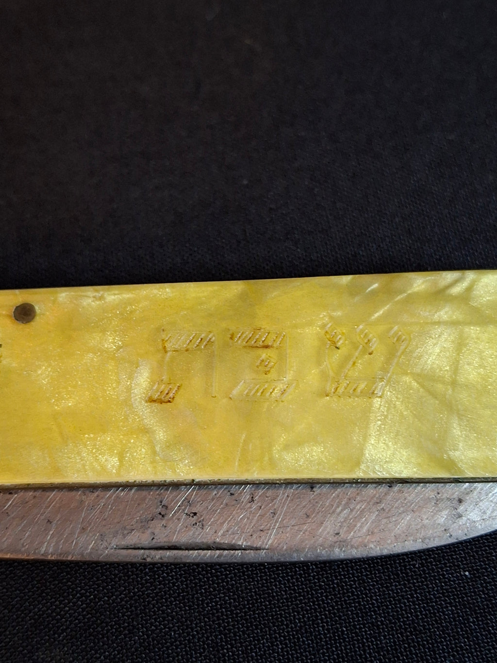 Rare Antique 1920s European Folding Challah Knife Shabbat Kodesh Celluloid Czech Judaica