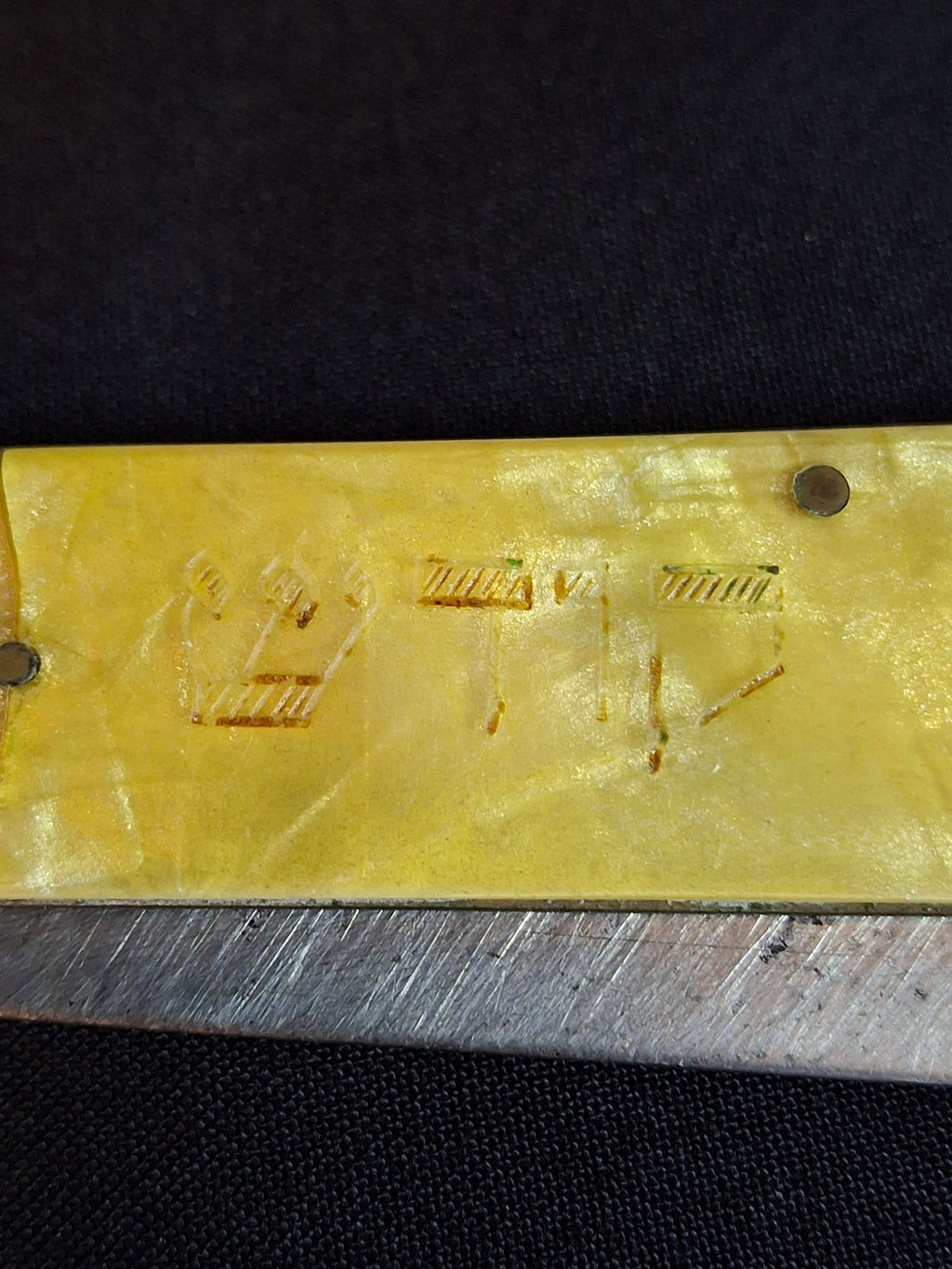 Rare Antique 1920s European Folding Challah Knife Shabbat Kodesh Celluloid Czech Judaica