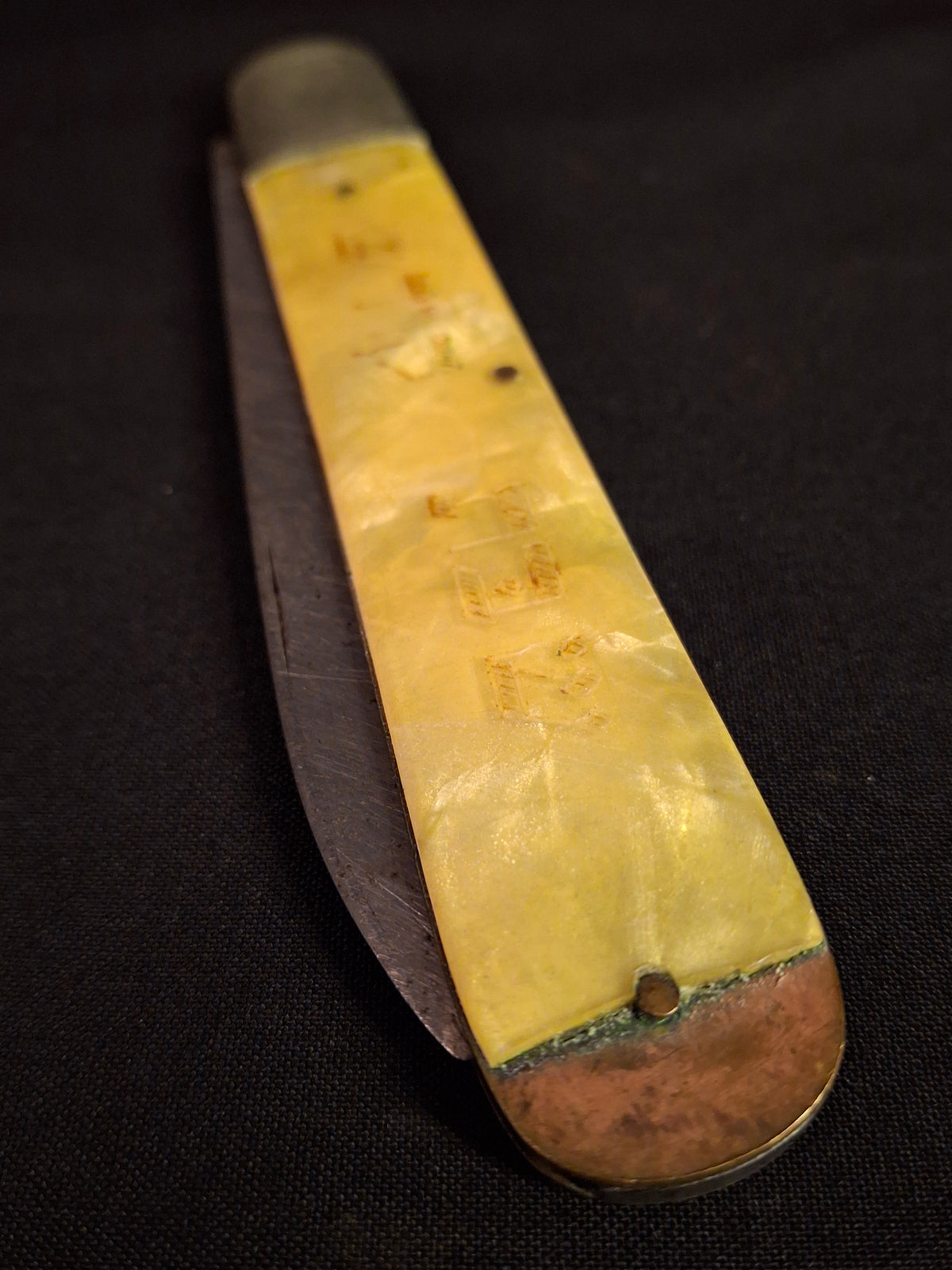 Rare Antique 1920s European Folding Challah Knife Shabbat Kodesh Celluloid Czech Judaica
