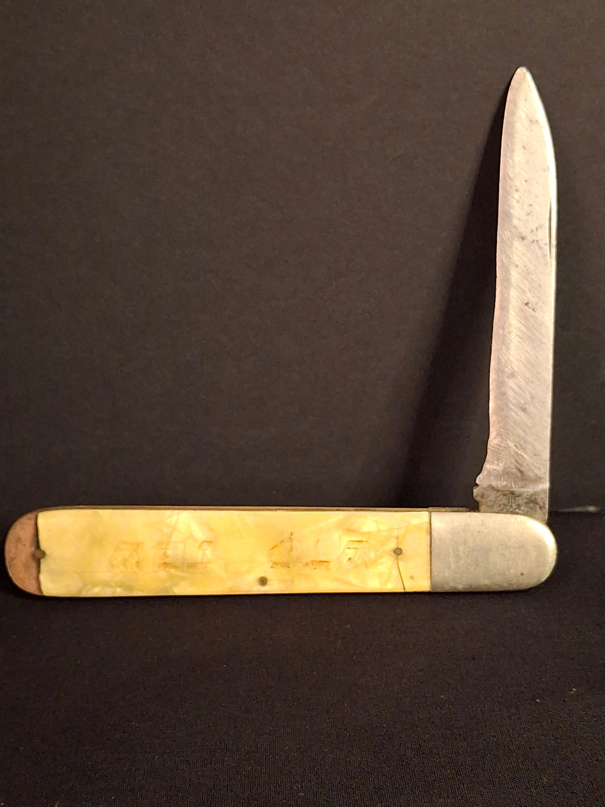 Rare Antique 1920s European Folding Challah Knife Shabbat Kodesh Celluloid Czech Judaica