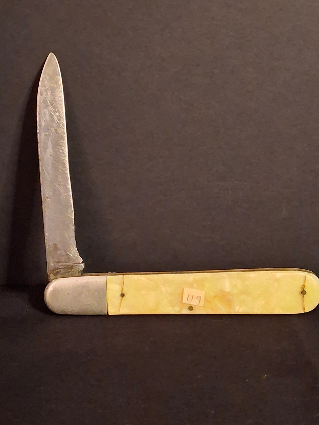 Rare Antique 1920s European Folding Challah Knife Shabbat Kodesh Celluloid Czech Judaica