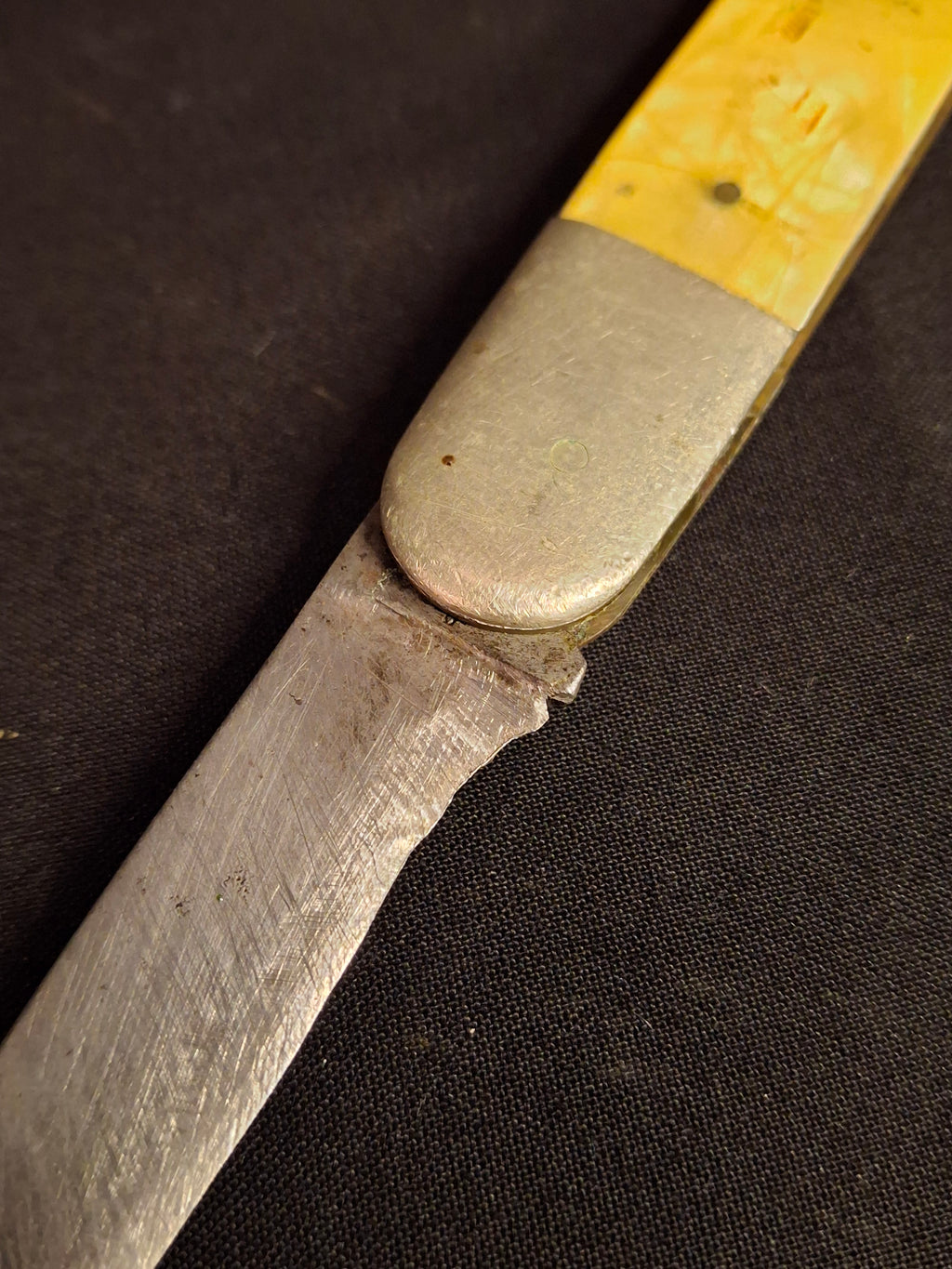 Rare Antique 1920s European Folding Challah Knife Shabbat Kodesh Celluloid Czech Judaica