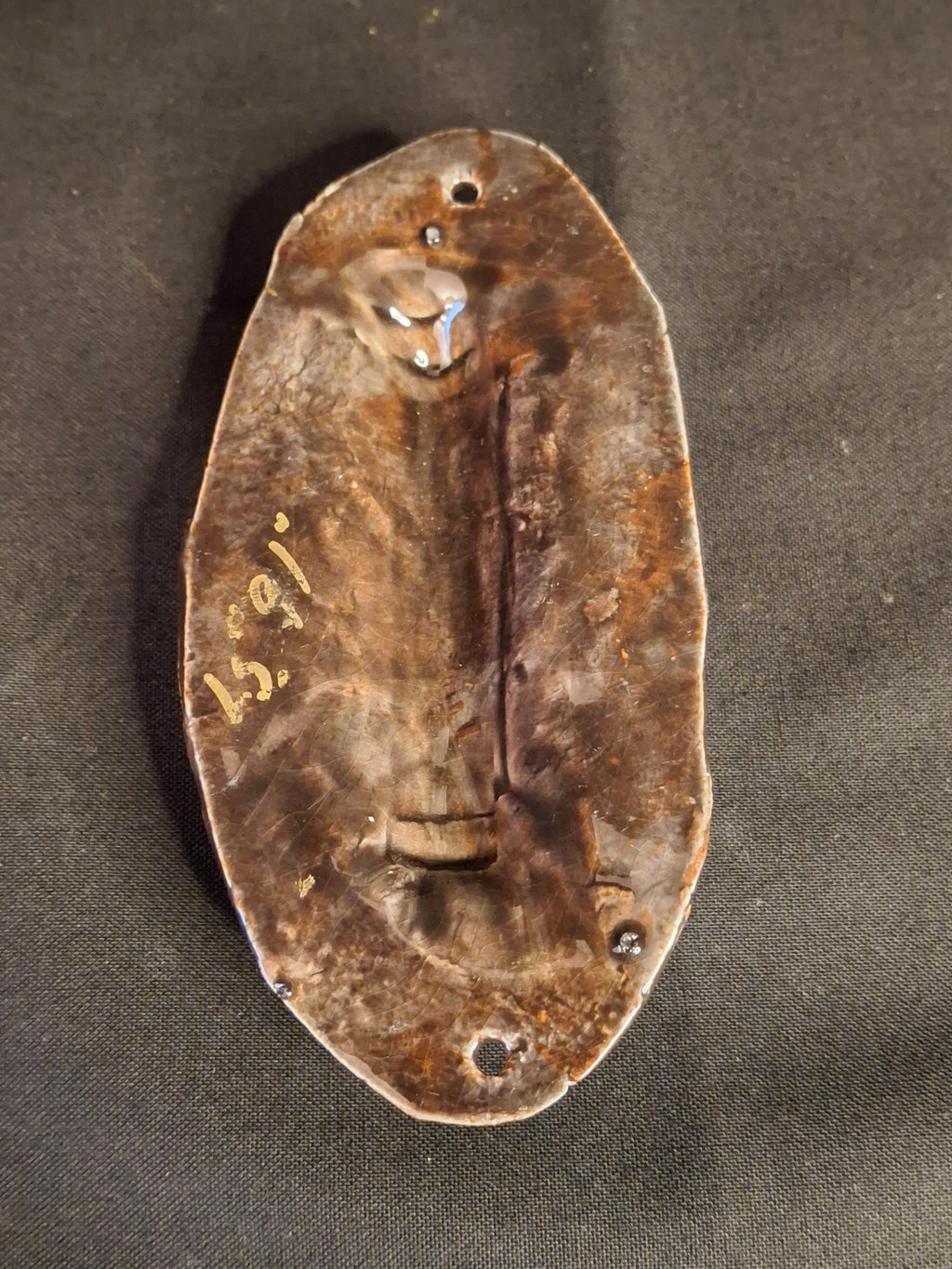 Vintage Israeli Ceramic Mezuzah Case Mid Century Studio Pottery Signed