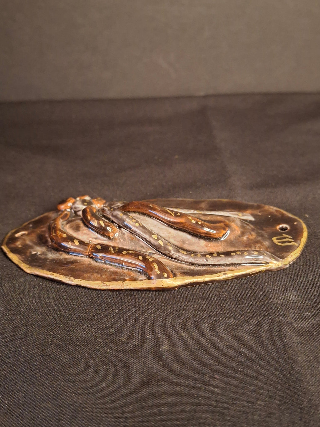 Vintage Israeli Ceramic Mezuzah Case Mid Century Studio Pottery Signed