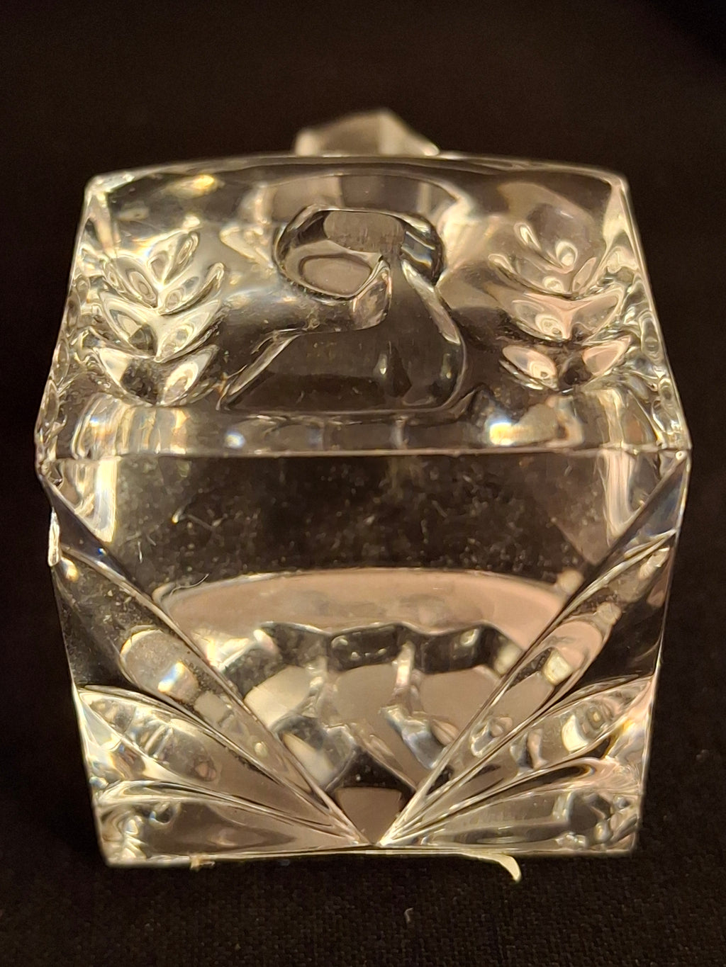 Vintage Jonal German 24% Lead Crystal Dreidel & Stand Hebrew Letters Hanukkah Judaica
