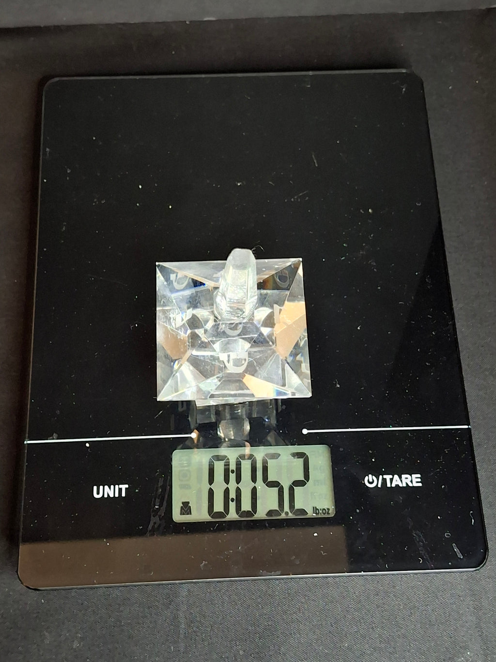 Vintage Faceted Cut Clear Crystal Hanukkah Dreidel Top with Matching Stand