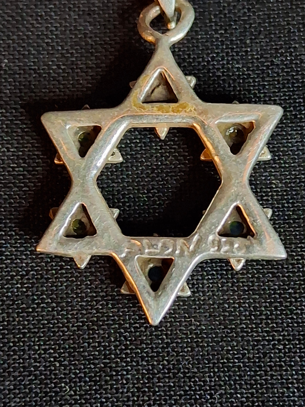 Sterling Silver 925 Israeli Magen David Opal Star of David Pendant Necklace Miriam