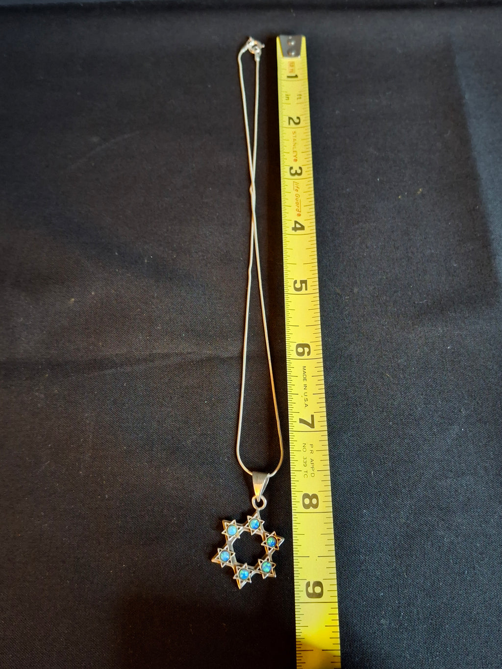 Sterling Silver 925 Israeli Magen David Opal Star of David Pendant Necklace Miriam