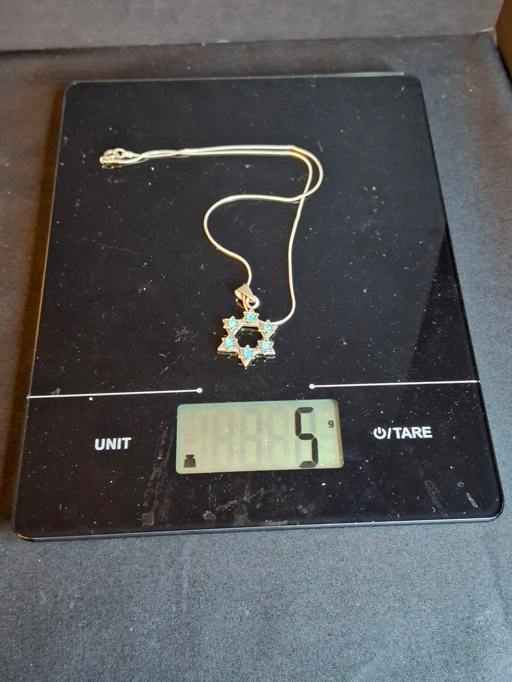 Sterling Silver 925 Israeli Magen David Opal Star of David Pendant Necklace Miriam