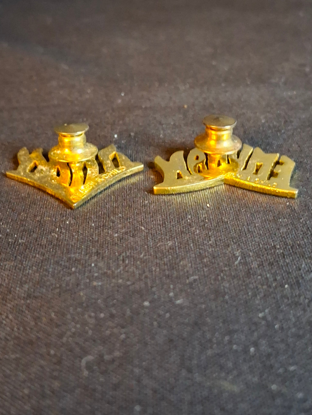 Vintage Emunah Women Lapel Pin Set Hebrew English Teach A Child Flame Pins (Pair)