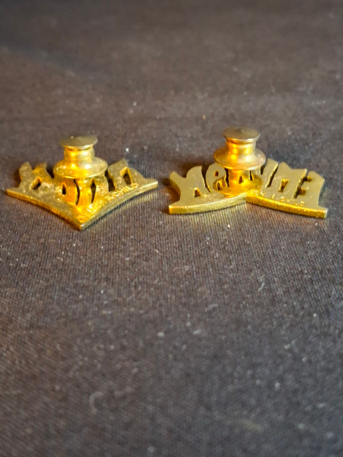 Vintage Emunah Women Lapel Pin Set Hebrew English Teach A Child Flame Pins (Pair)
