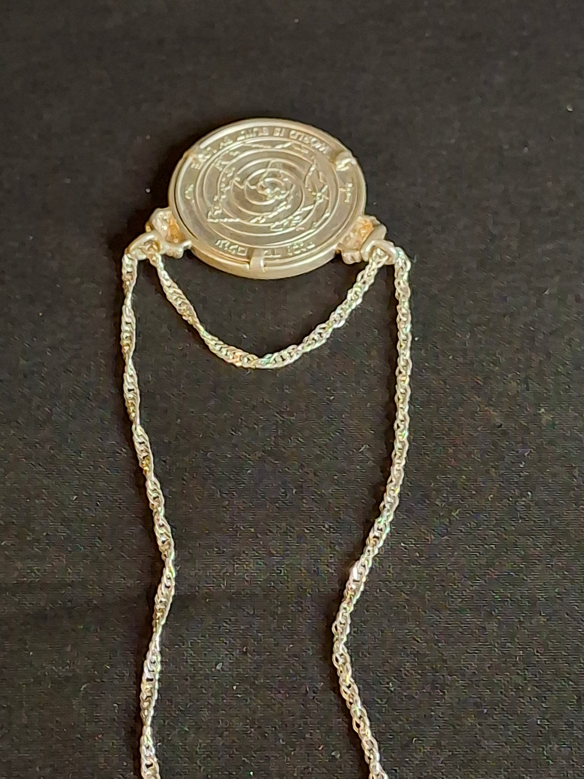 Vintage Yaacov Agam Sterling Silver Brit Olam Everlasting Covenant Pendant Necklace 18g Israel State Medal