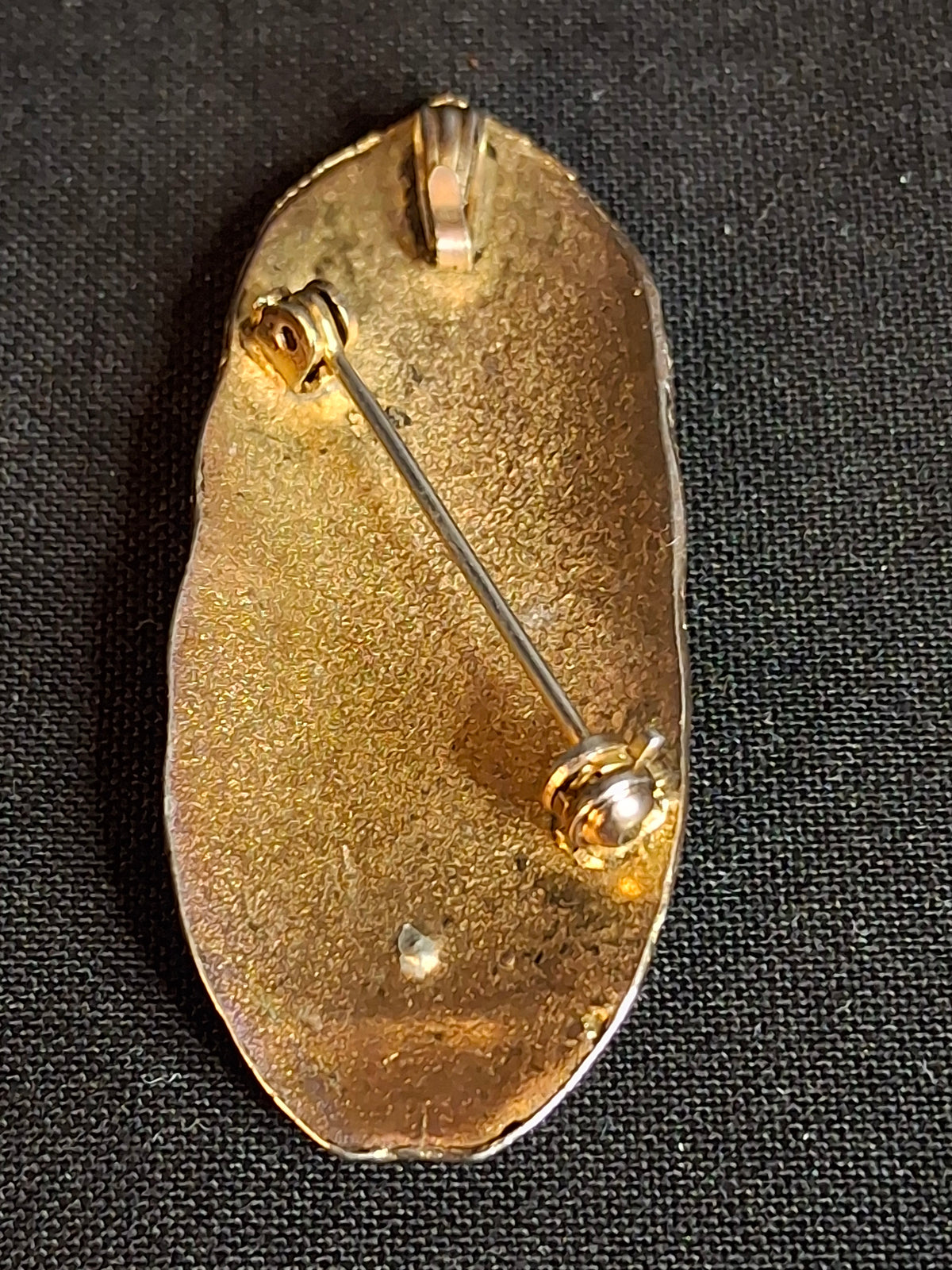 Mid Century Israeli Modernist Hebrew Emunah Faith Pin Pendant Pearl Judaica