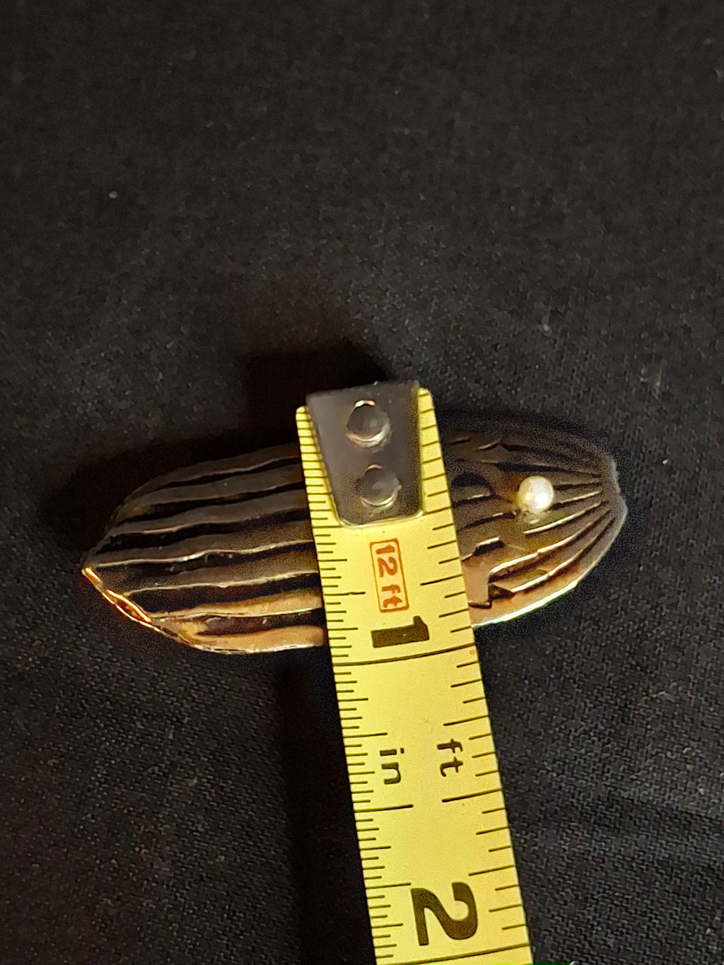 Mid Century Israeli Modernist Hebrew Emunah Faith Pin Pendant Pearl Judaica