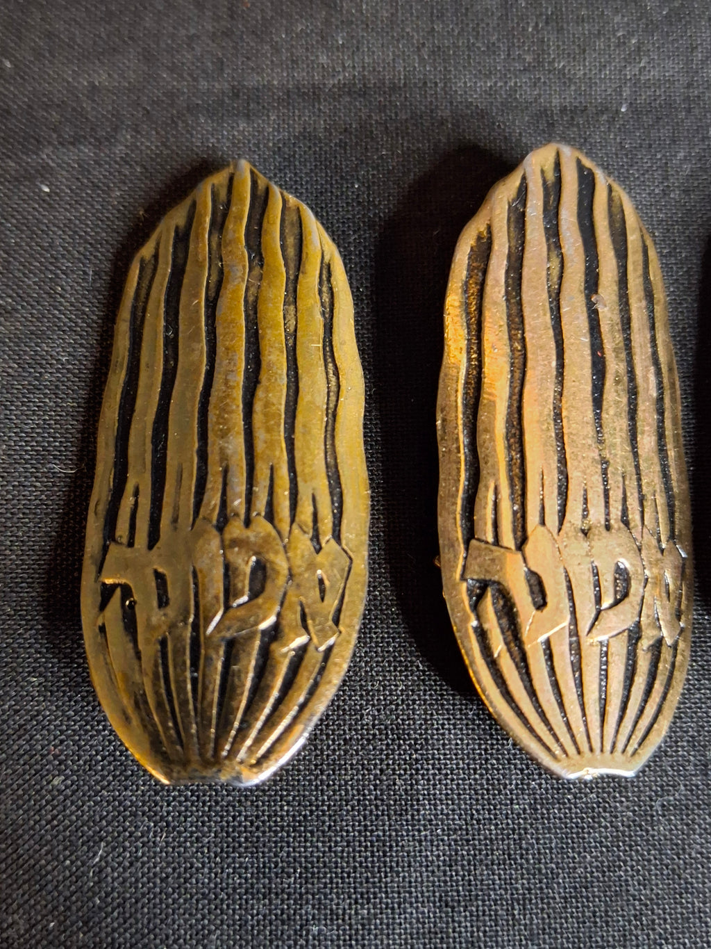 4 Vintage Mid Century Israeli Judaica Emunah Hebrew Faith Brooch Pins Pendant Wolpert Style