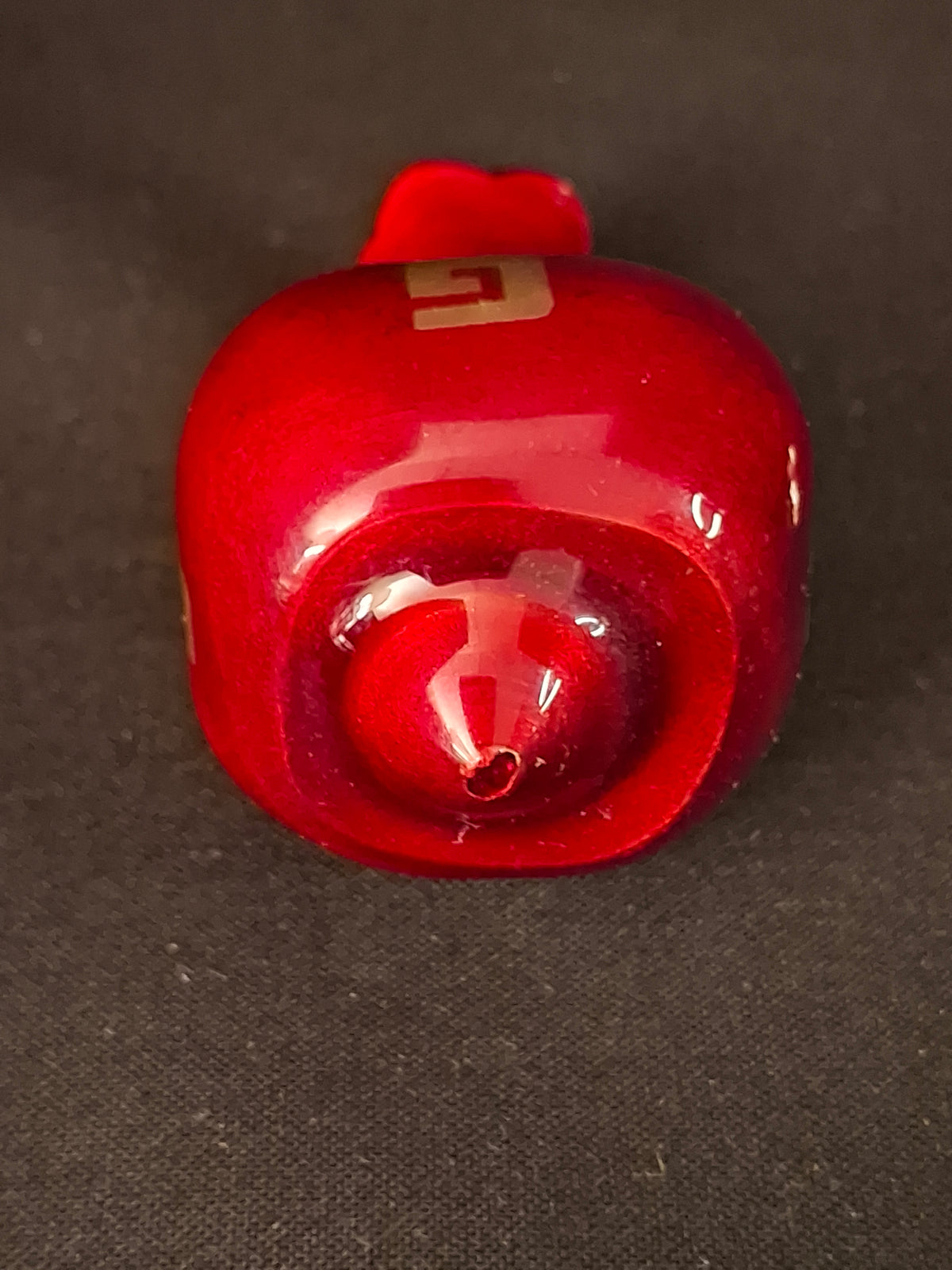 Modern Enamel Pomegranate Dreidel Sevivon Solid Metal Gilt Hebrew Letters Base Stand