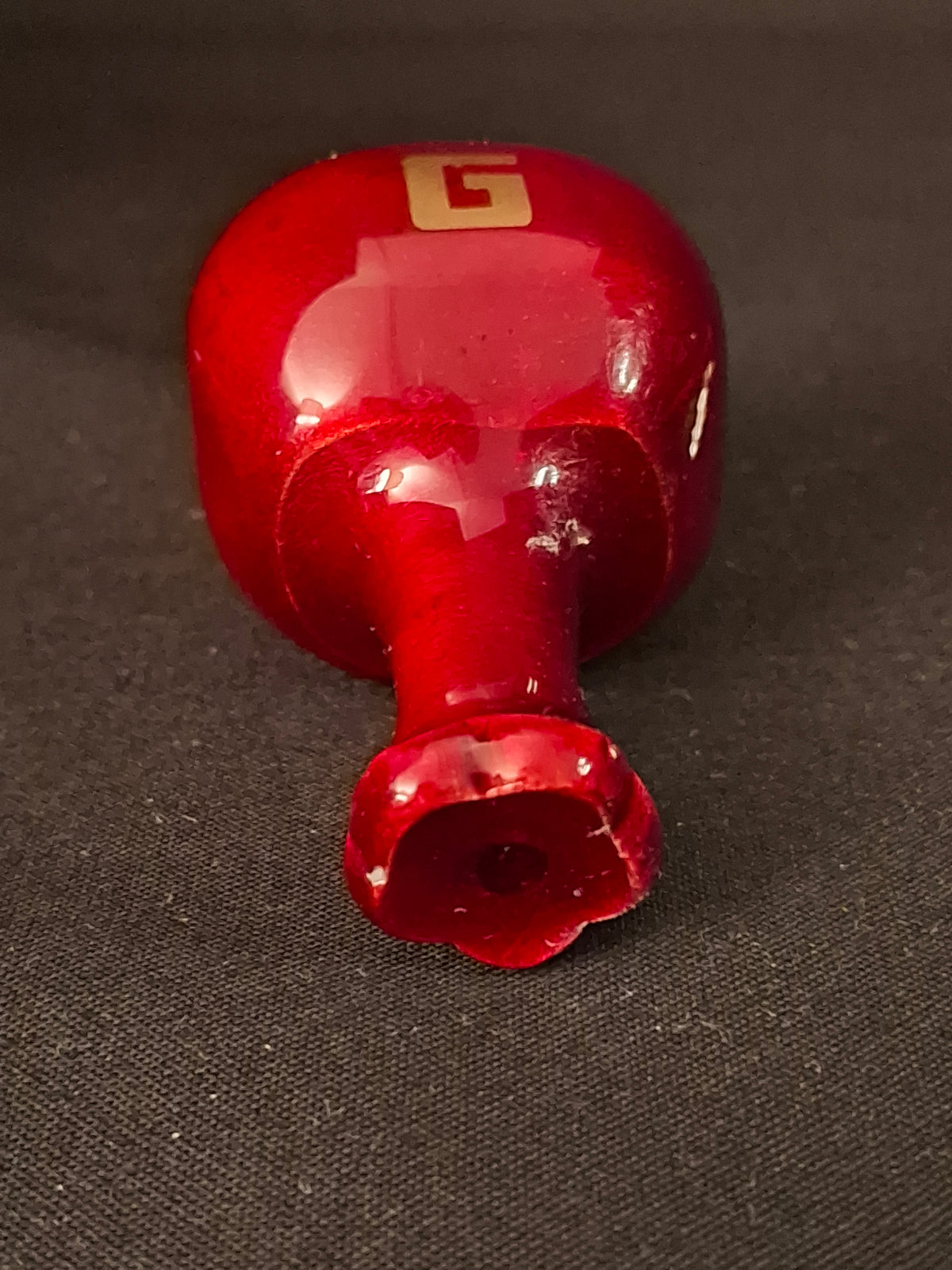 Modern Enamel Pomegranate Dreidel Sevivon Solid Metal Gilt Hebrew Letters Base Stand