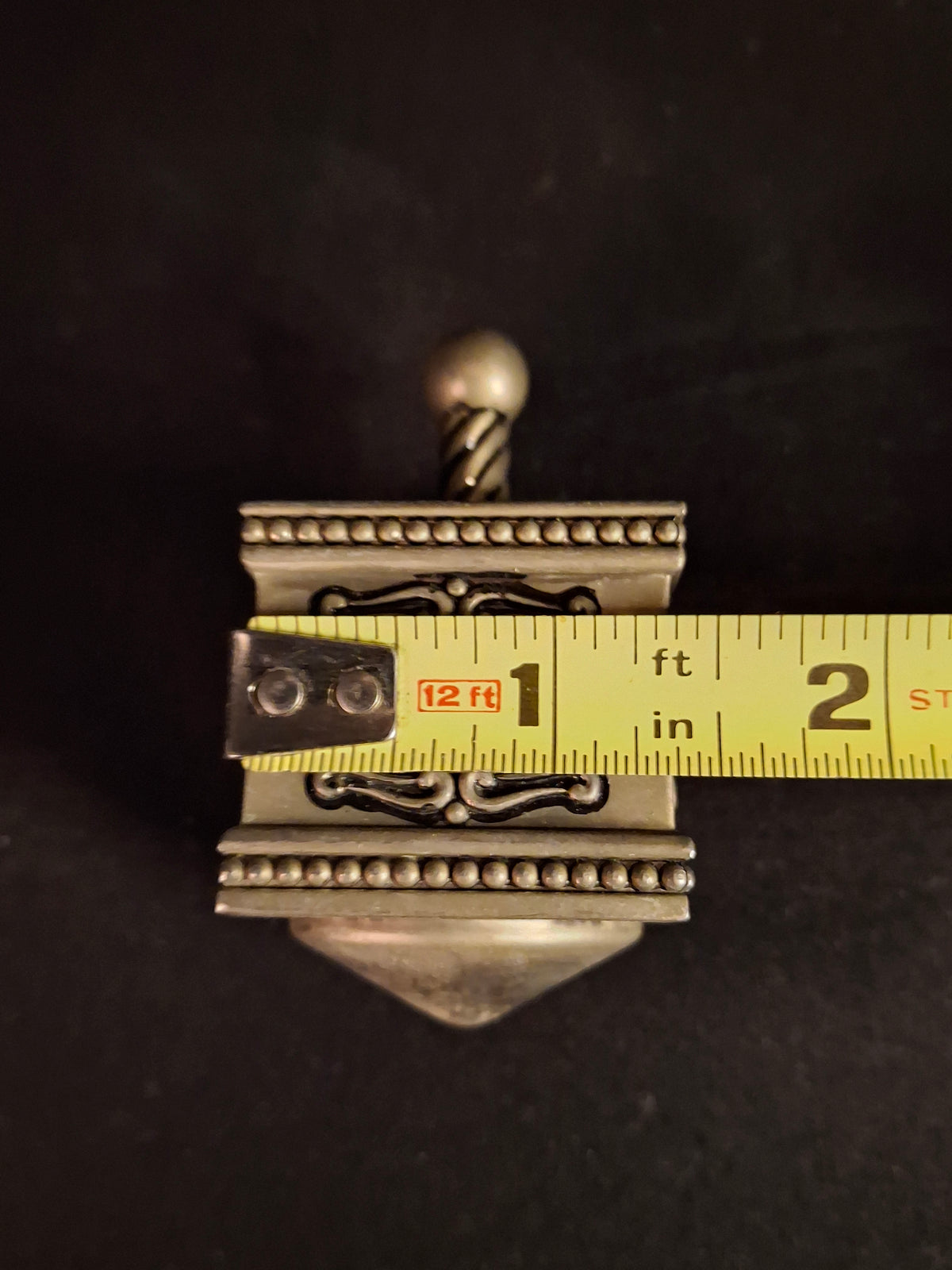Vintage Heavy Cast Metal Silver Plated Dreidel Sevivon Judaica Hanukkah Spin Top