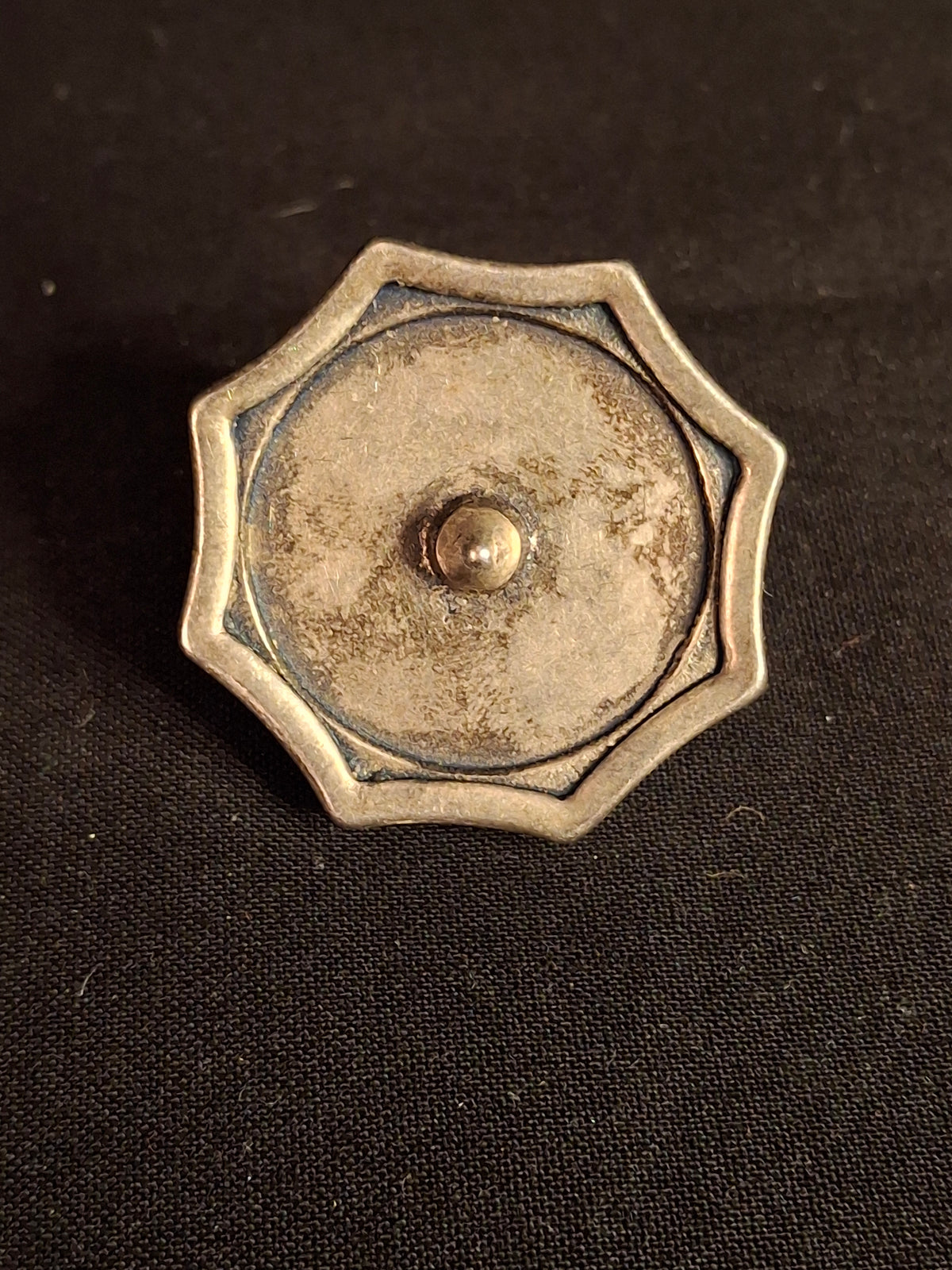 Vintage Silver Plated Metal Flat Top Dreidel Sevivon Octagonal Judaica Hanukkah