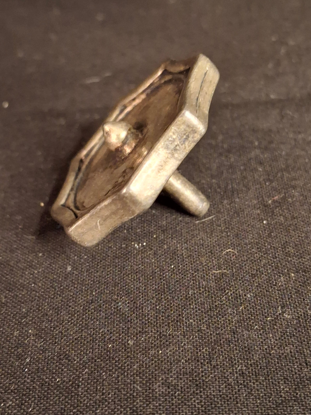 Vintage Silver Plated Metal Flat Top Dreidel Sevivon Octagonal Judaica Hanukkah