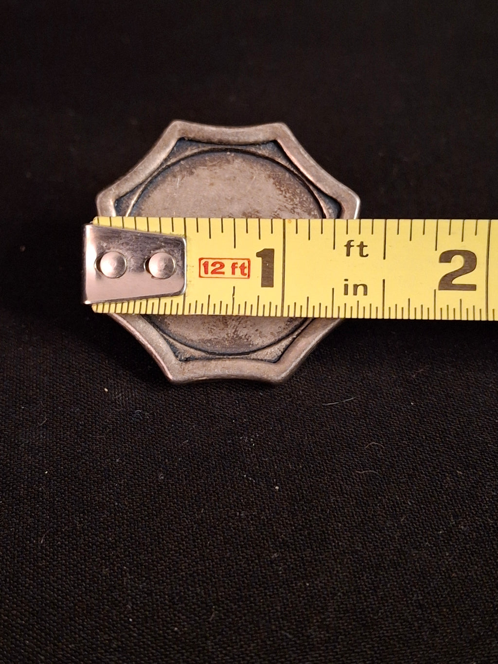 Vintage Silver Plated Metal Flat Top Dreidel Sevivon Octagonal Judaica Hanukkah