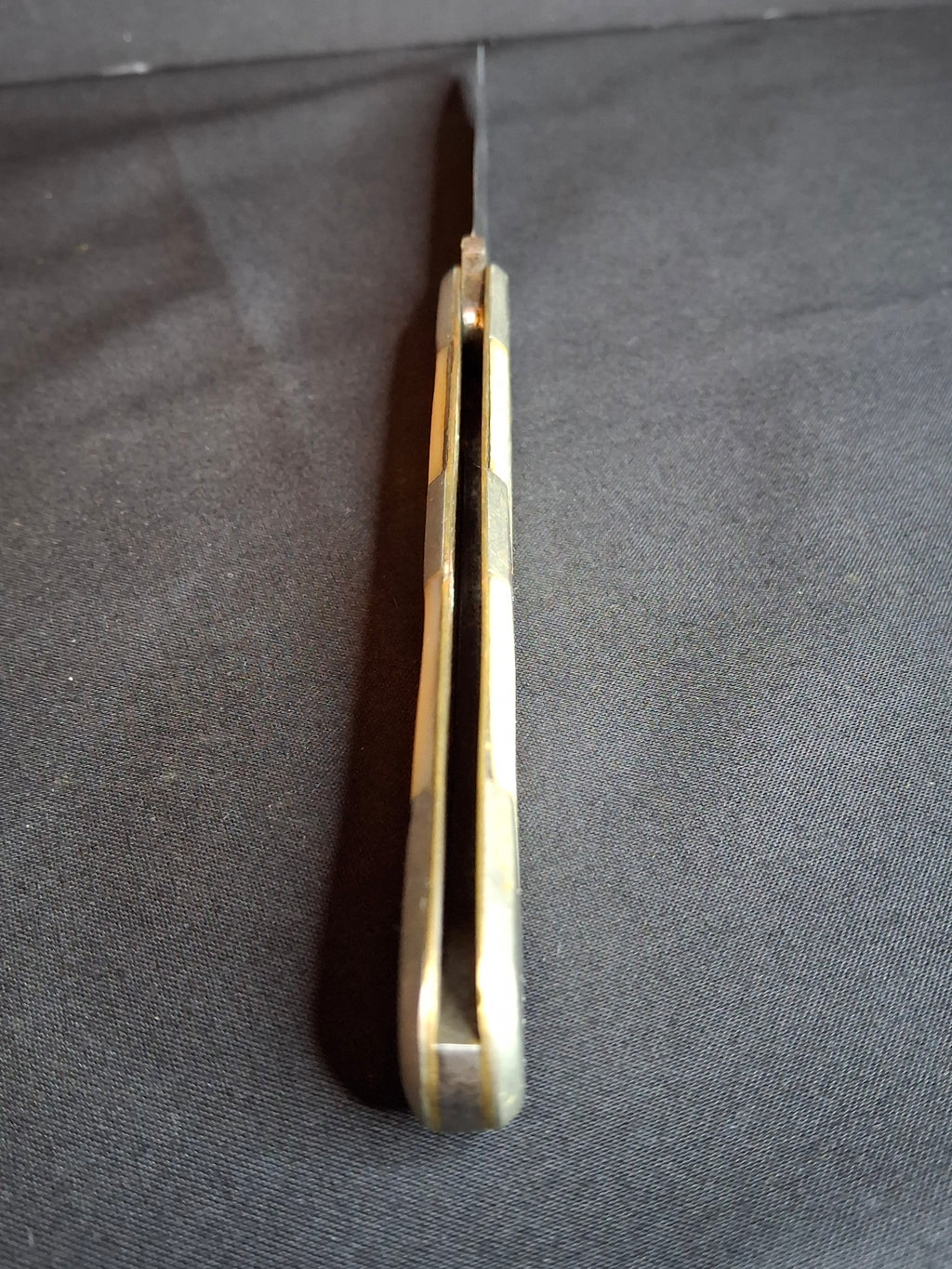 Rare Antique Mother of Pearl Folding Shabbat Challah Knife Karlsbad Judaica Jerusalem Temple Engraved