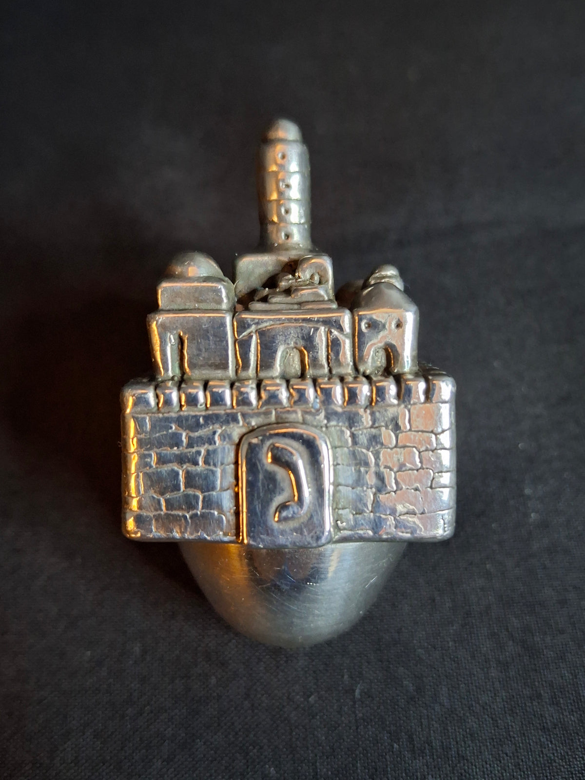 Vintage Sterling Silver 925 Jerusalem Cityscape Dreidel Sevivon Judaica 40g