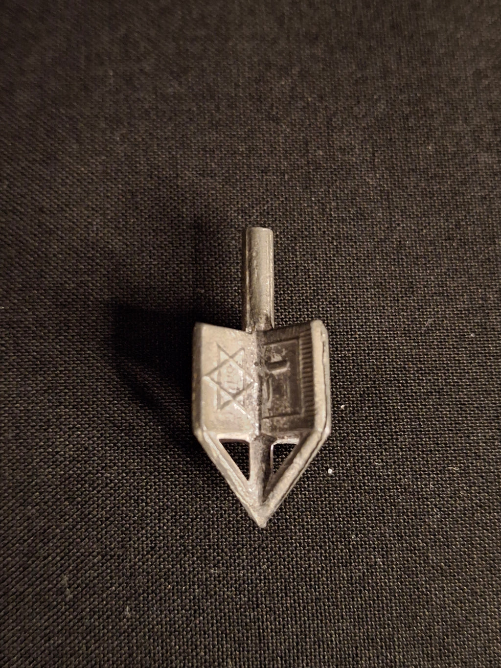 Vintage Pewter Dreidel Sevivon Star of David Openwork Lattice Metal Hanukkah Toy