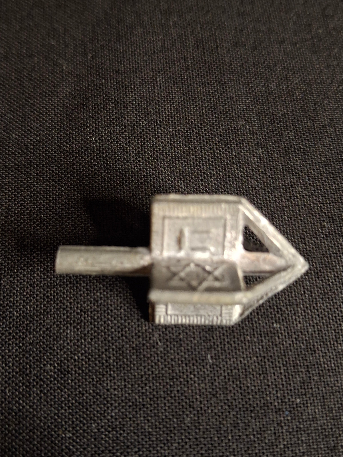 Vintage Pewter Dreidel Sevivon Star of David Openwork Lattice Metal Hanukkah Toy