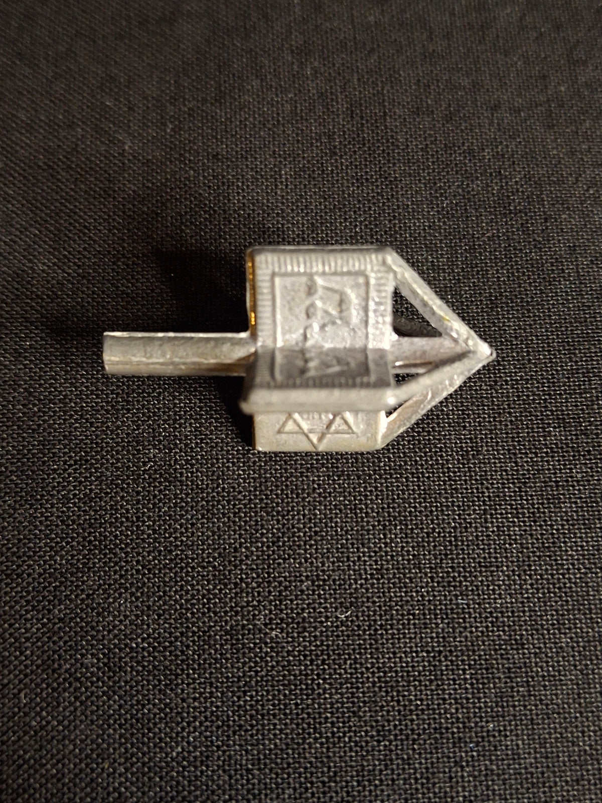 Vintage Pewter Dreidel Sevivon Star of David Openwork Lattice Metal Hanukkah Toy