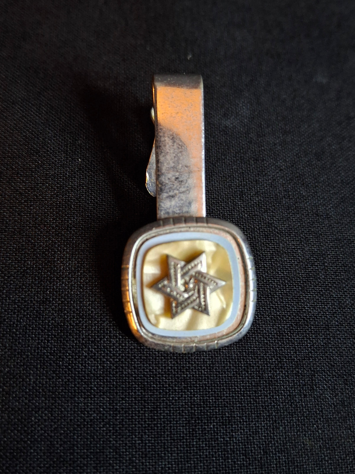 Vintage Mid Century Star of David Tie Clip Mother of Pearl Magen David Tie Bar Judaica