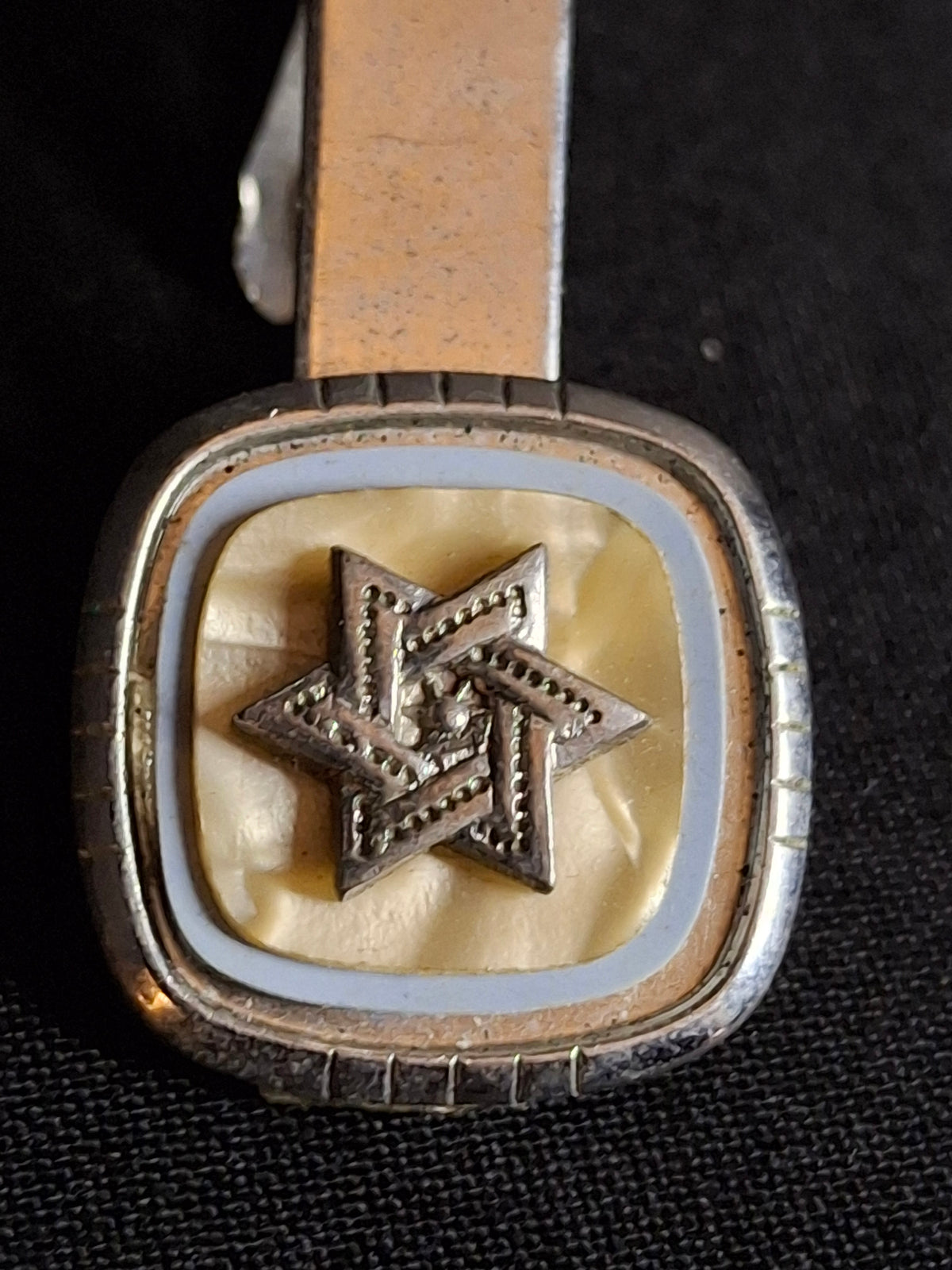 Vintage Mid Century Star of David Tie Clip Mother of Pearl Magen David Tie Bar Judaica