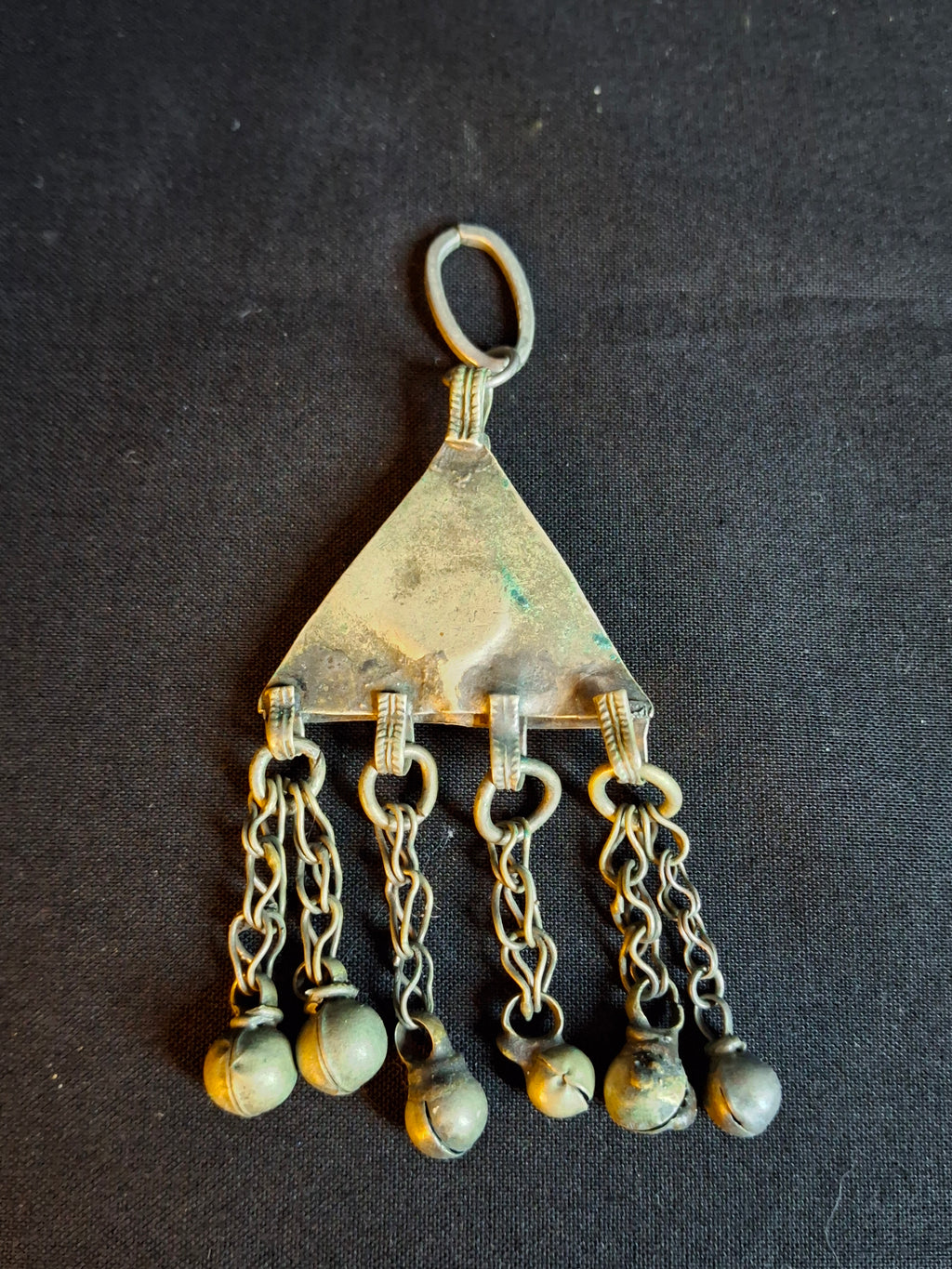 Vintage Sephardic Mizrahi Jewish Silver Amulet Pendant Glass Cabochons Dangles Yemen