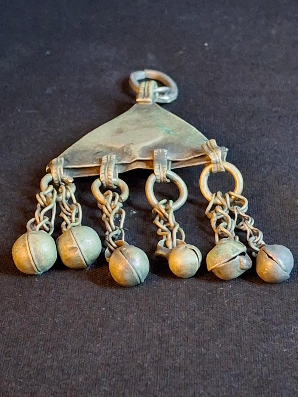 Vintage Sephardic Mizrahi Jewish Silver Amulet Pendant Glass Cabochons Dangles Yemen