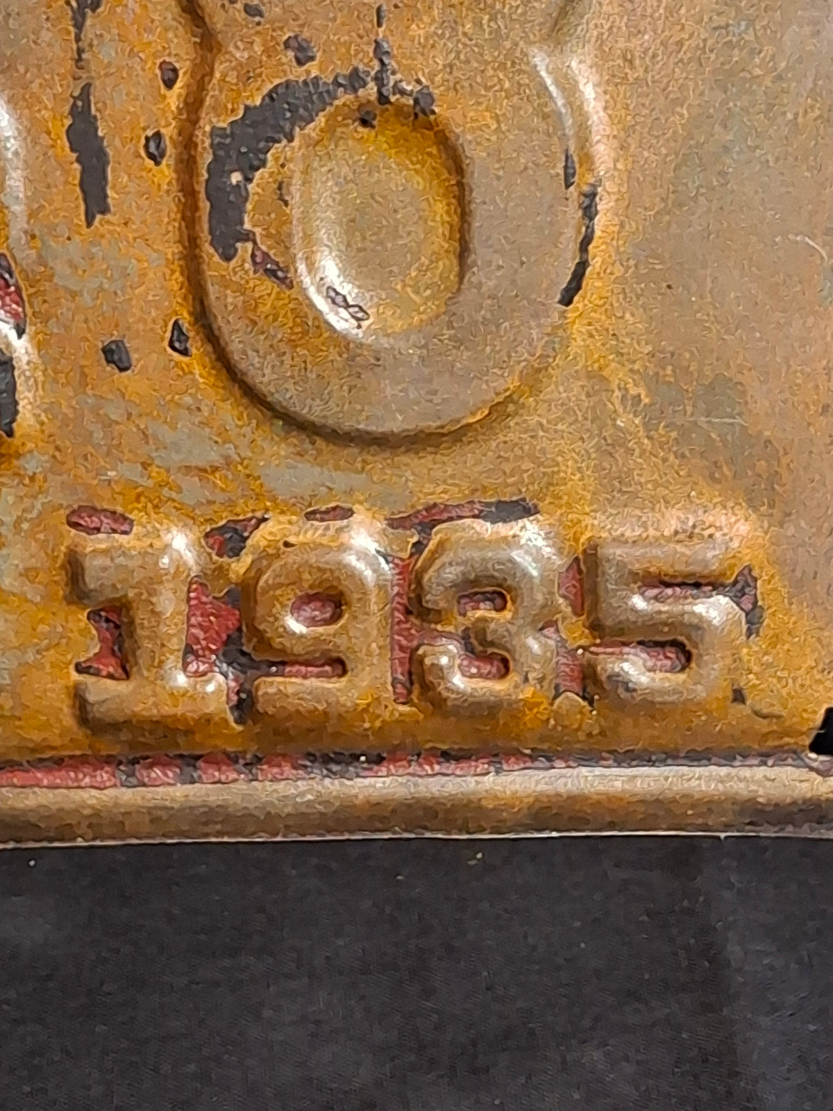Vintage 1935 Connecticut License Plate N-48 - Original Patina CT Automobilia