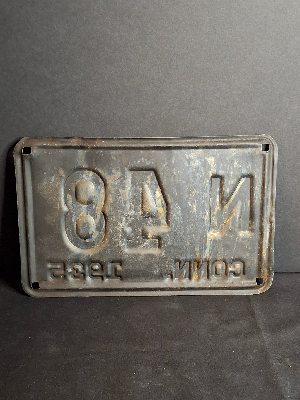 Vintage 1935 Connecticut License Plate N-48 - Original Patina CT Automobilia