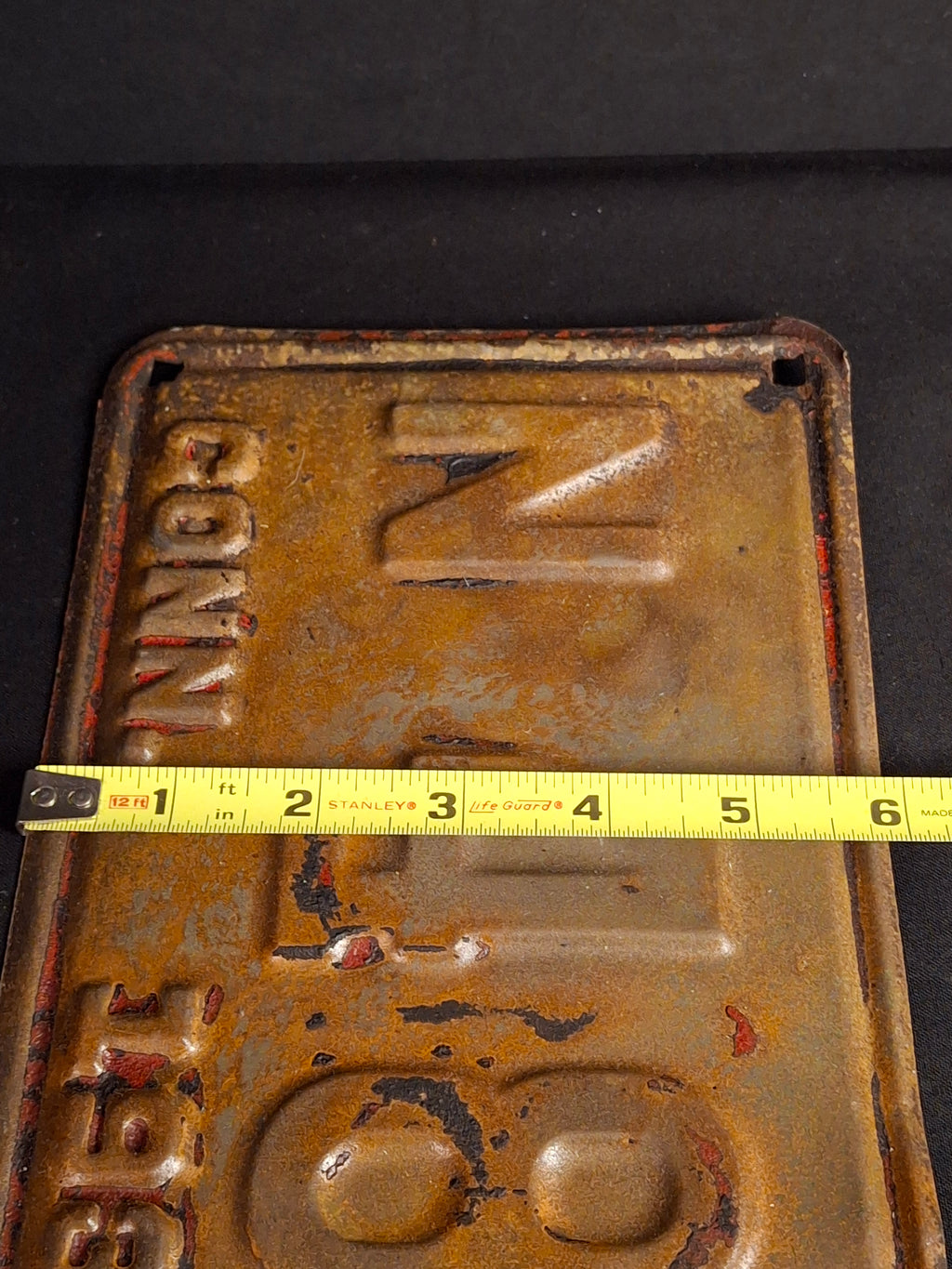 Vintage 1935 Connecticut License Plate N-48 - Original Patina CT Automobilia