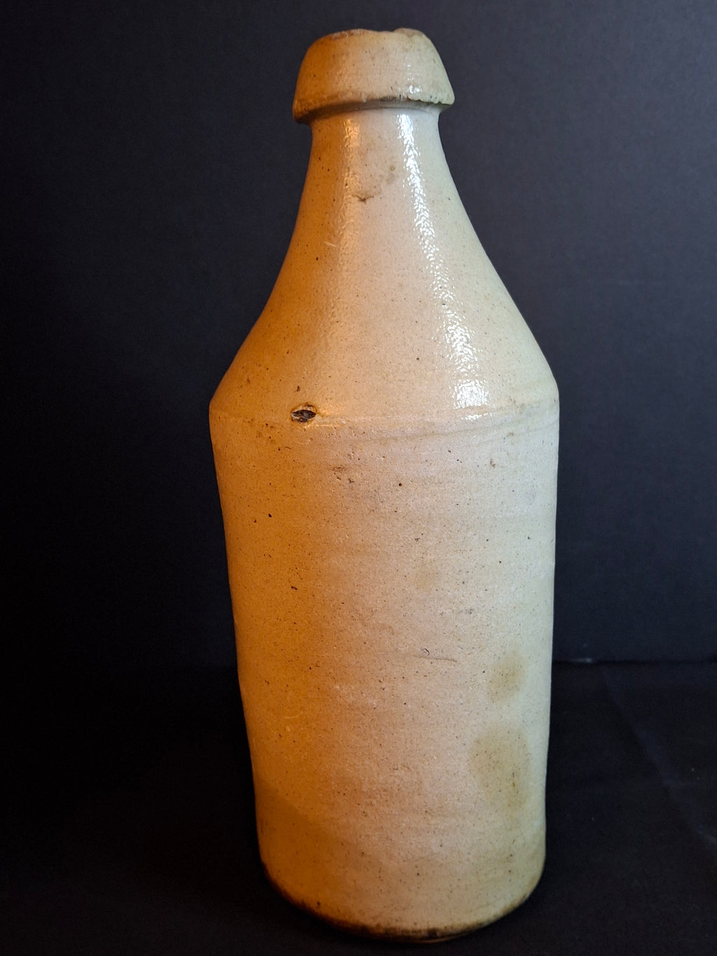Antique Salt Glaze Stoneware Beer Ale Bottle E. Jackson Stamped 19th Century Pottery