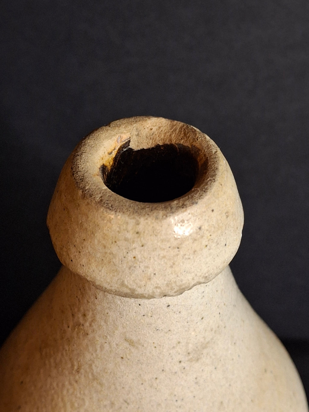 Antique Salt Glaze Stoneware Beer Ale Bottle E. Jackson Stamped 19th Century Pottery
