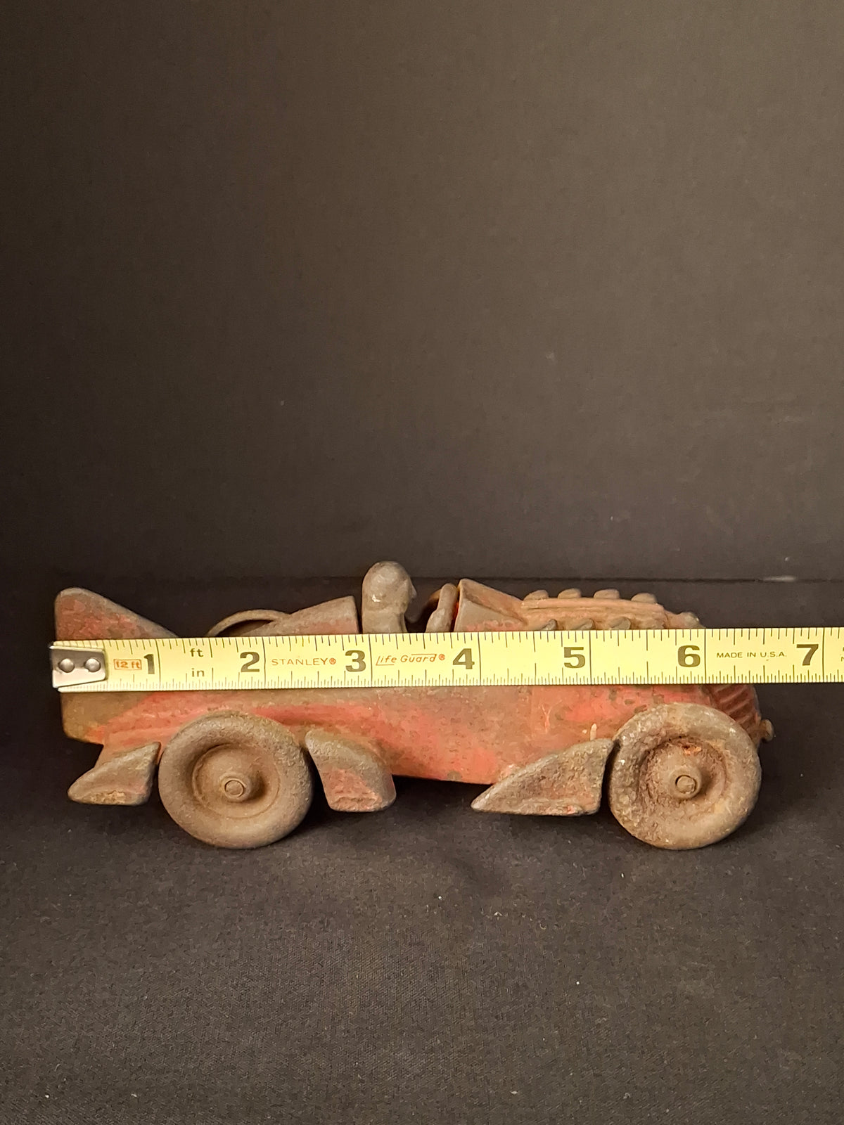 Antique Hubley Cast Iron Red Streamline Racer Car #1877 Land Speed Toy c. 1930