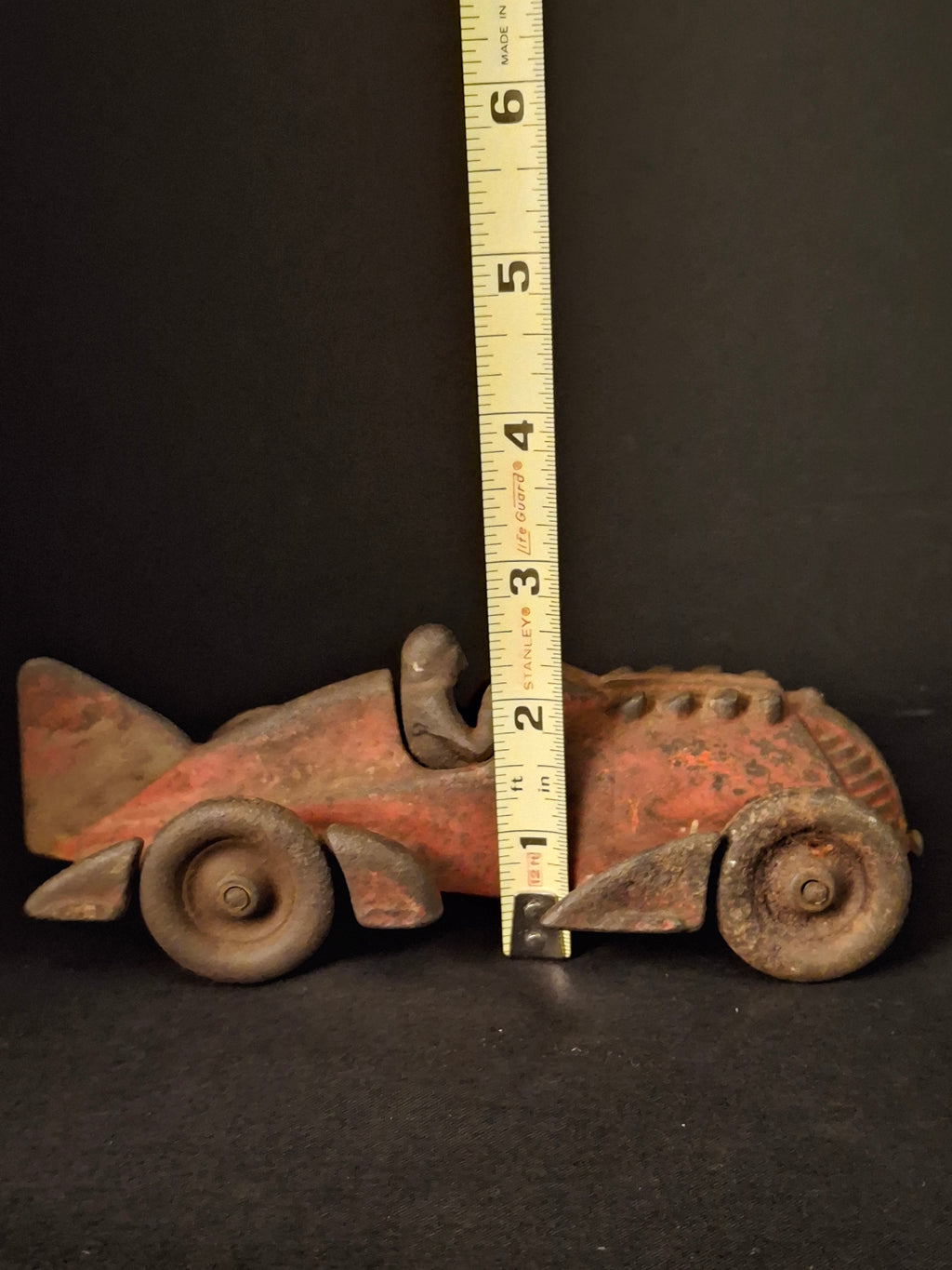 Antique Hubley Cast Iron Red Streamline Racer Car #1877 Land Speed Toy c. 1930