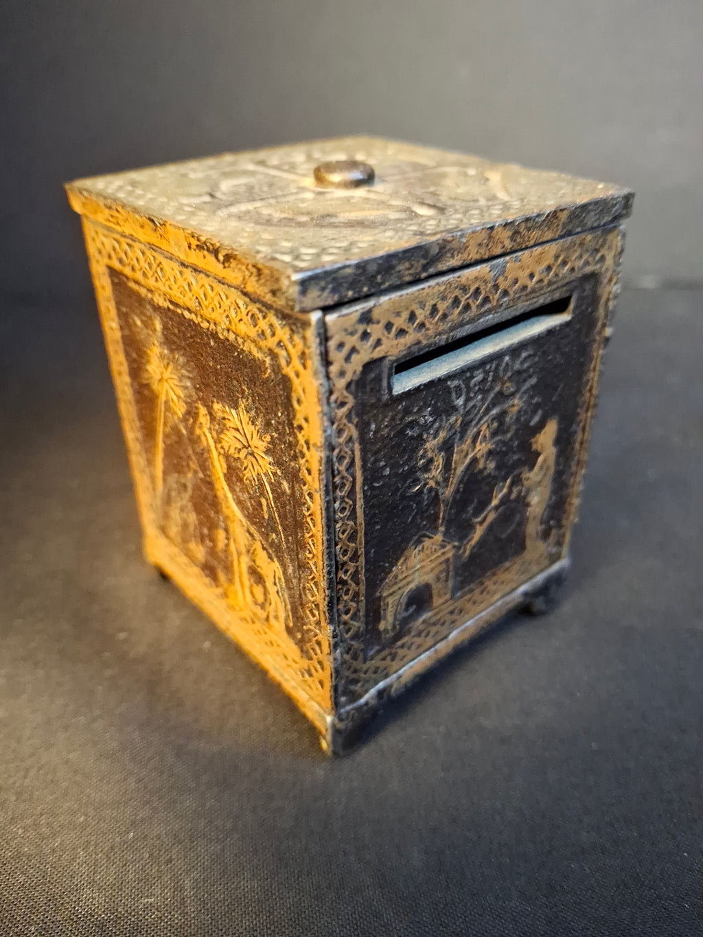Antique 1882 Kyser & Rex Cast Iron Sport Safe Bank Elephant Giraffe Dog Patented