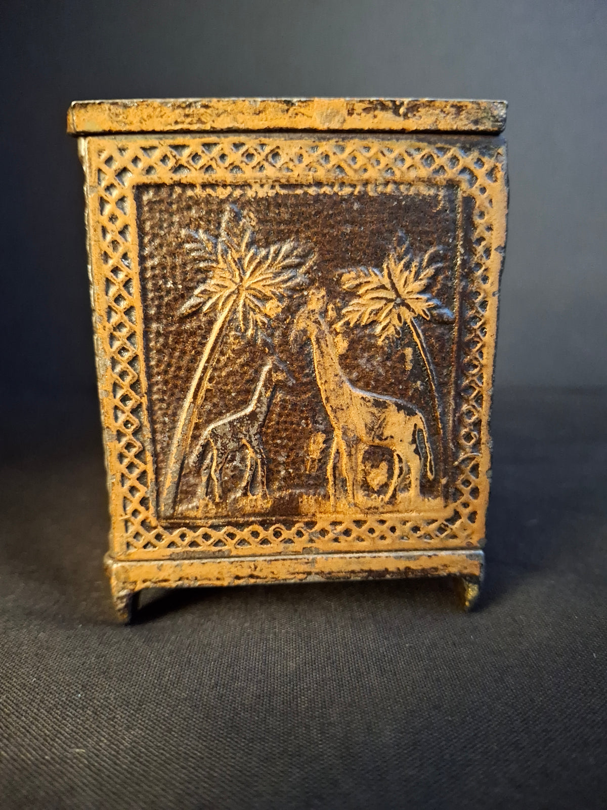 Antique 1882 Kyser & Rex Cast Iron Sport Safe Bank Elephant Giraffe Dog Patented