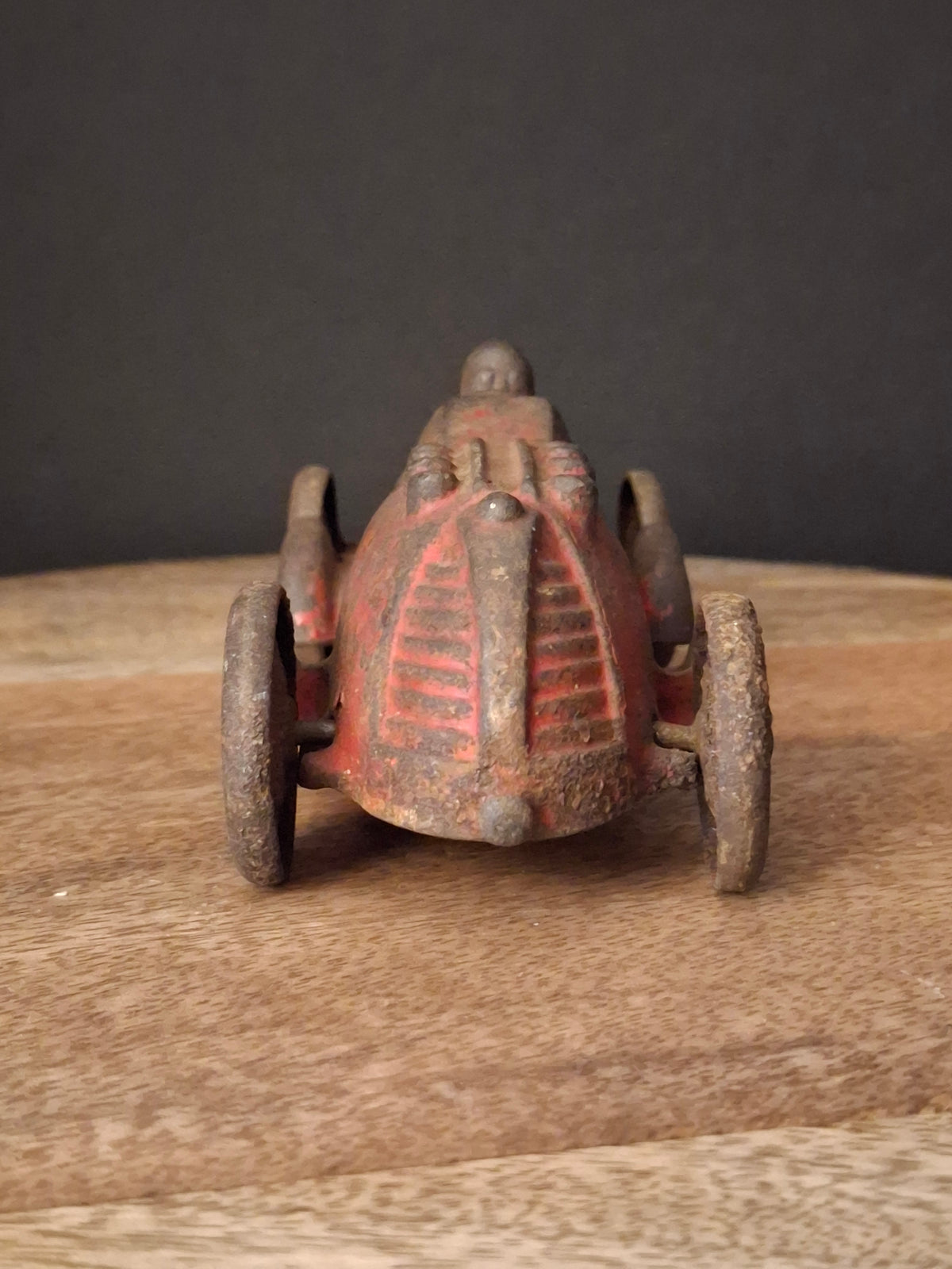 Antique Hubley Cast Iron Red Streamline Racer Car #1877 Land Speed Toy c. 1930