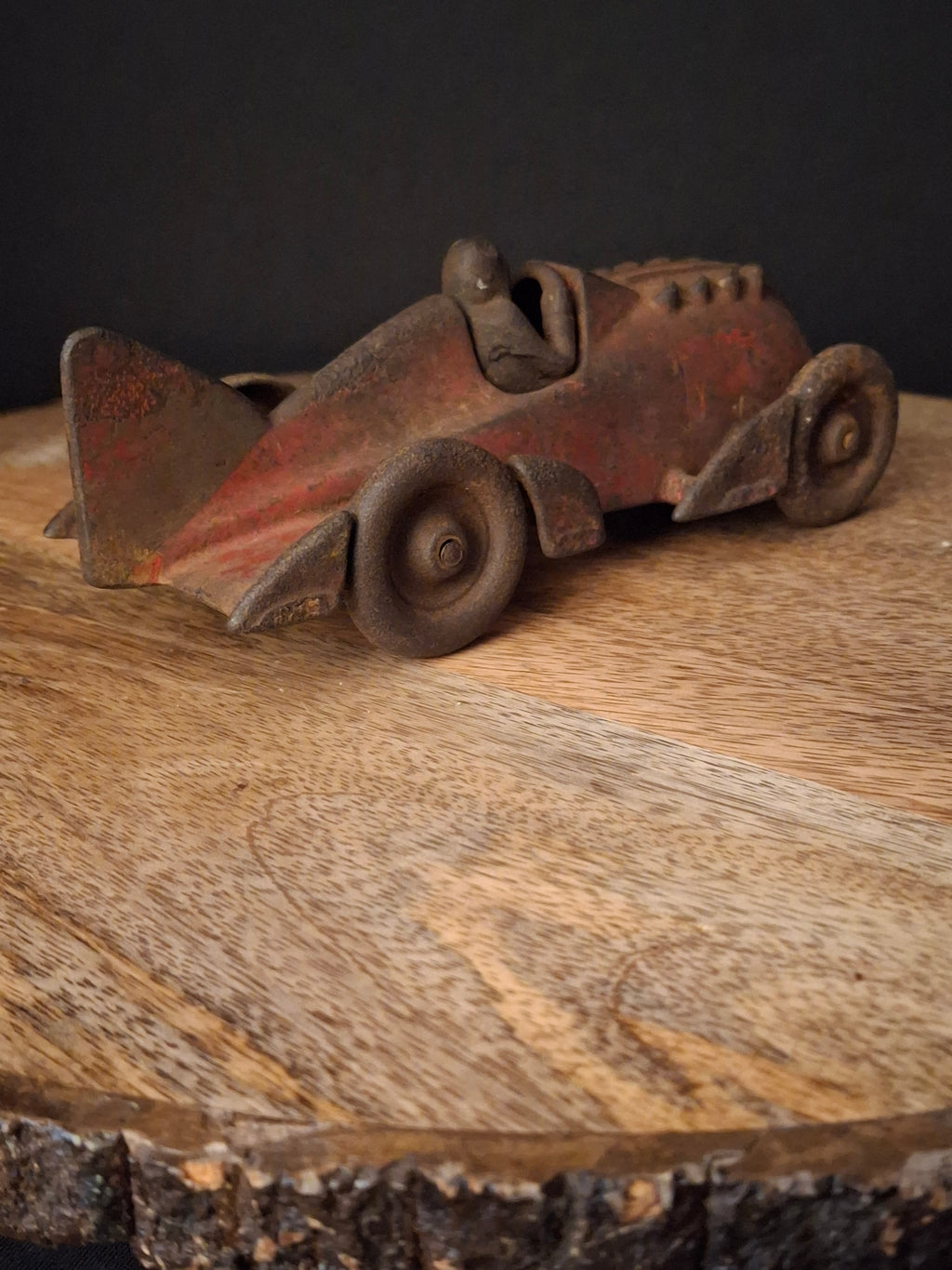 Antique Hubley Cast Iron Red Streamline Racer Car #1877 Land Speed Toy c. 1930