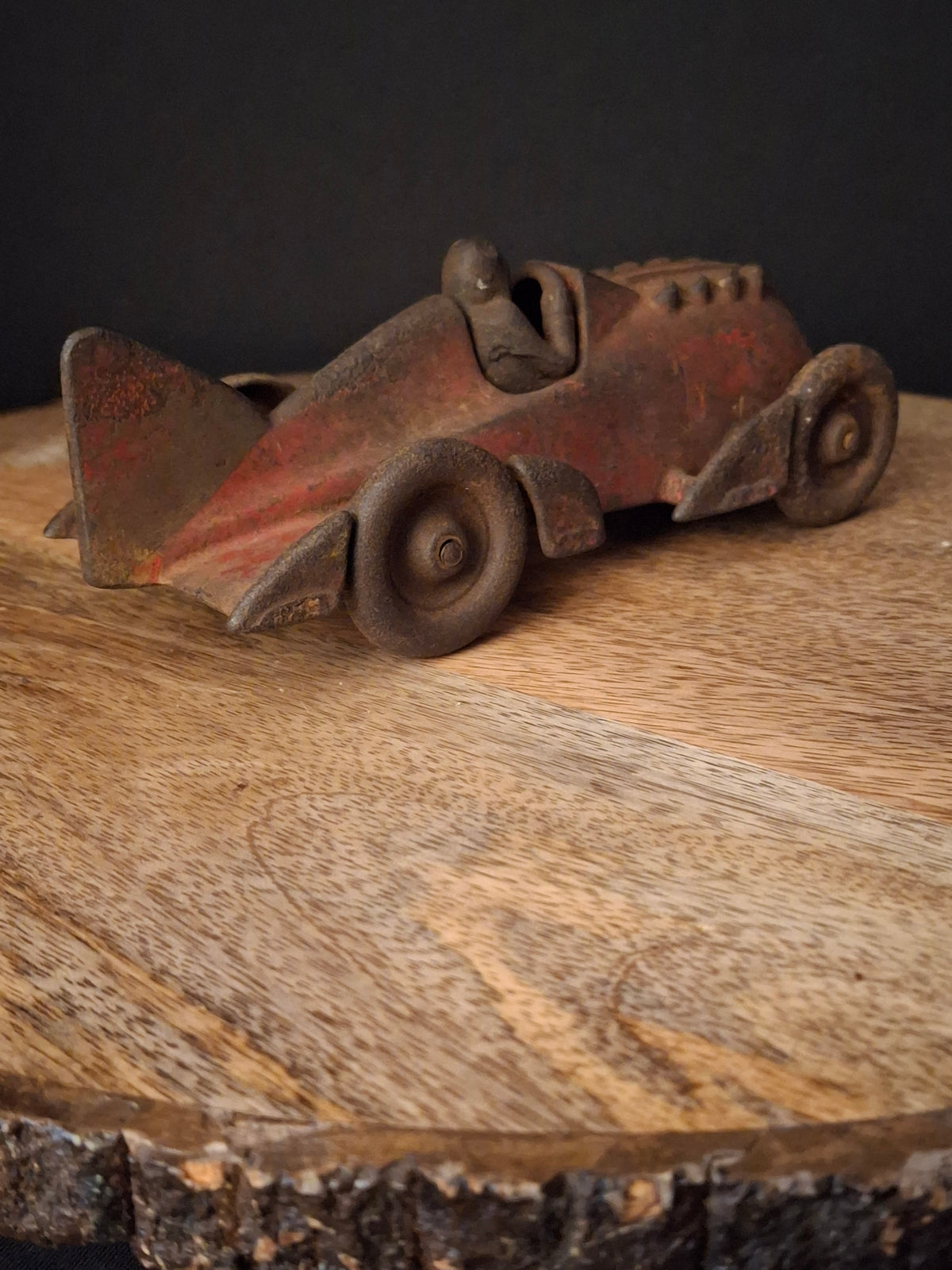 Antique Hubley Cast Iron Red Streamline Racer Car #1877 Land Speed Toy c. 1930